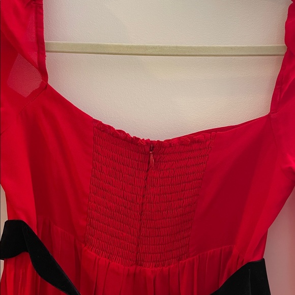 Reformation Silves Red Dress black bow 4 EUC - Picture 7 of 7